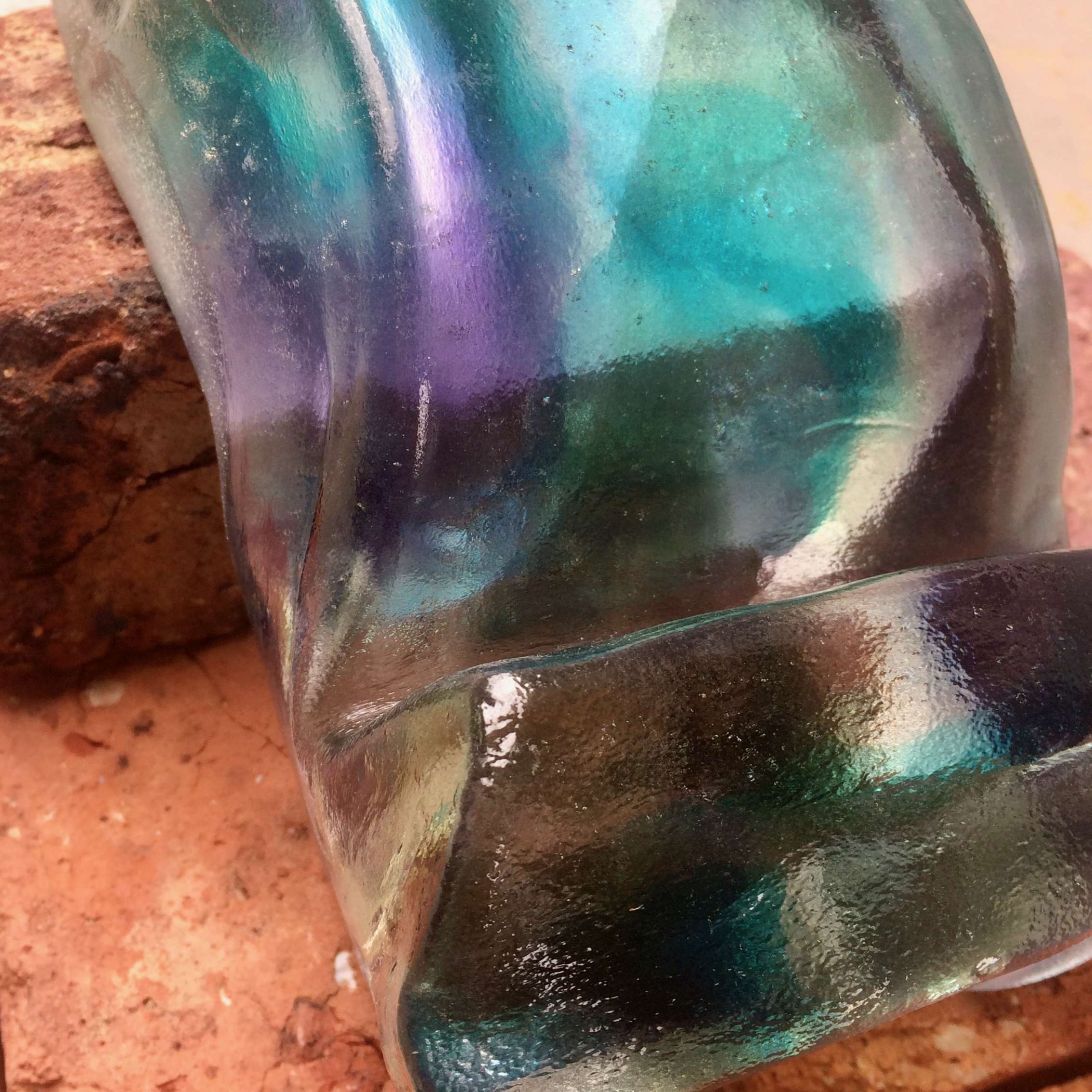 Handmade Glass Brick (blue)