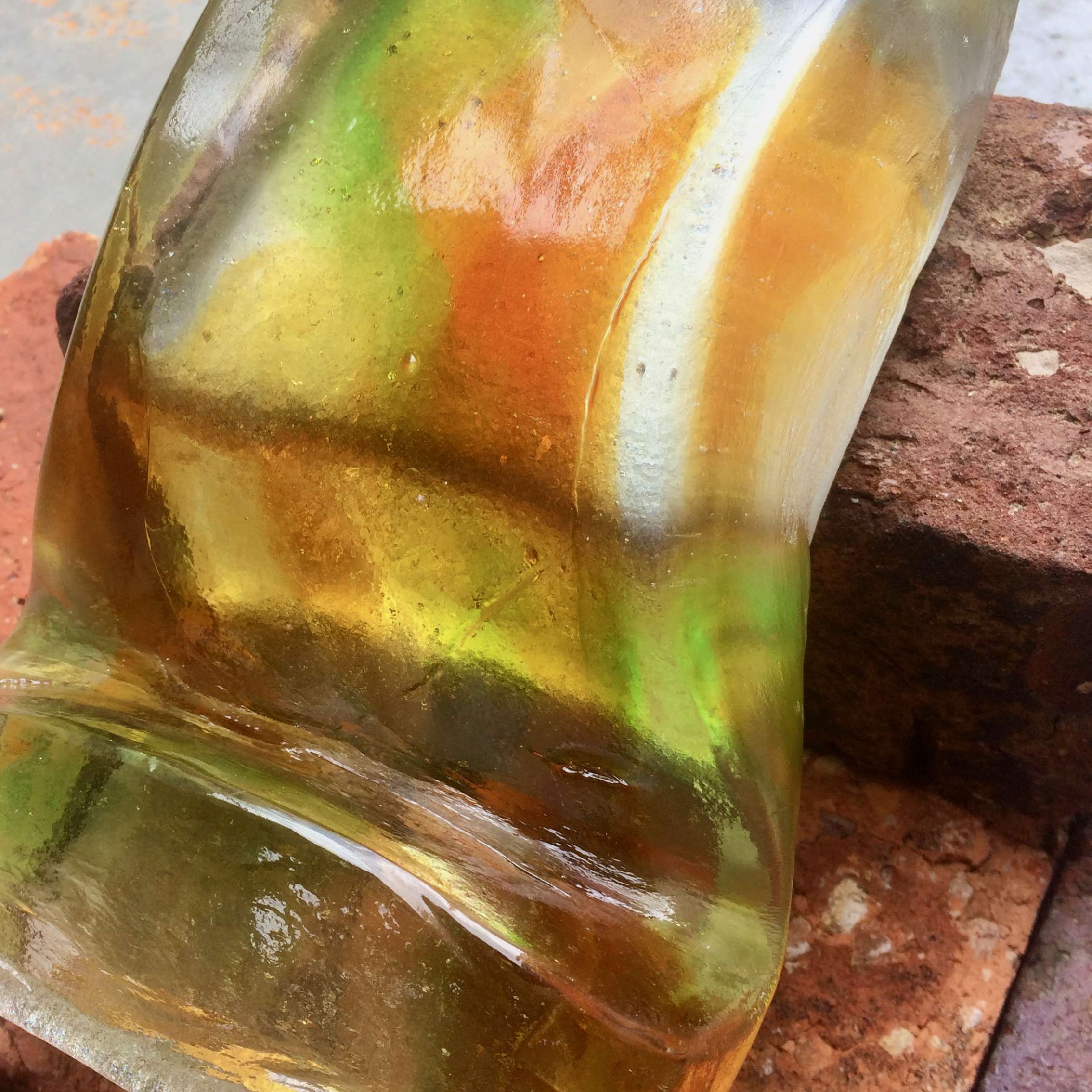 Handmade Glass Brick (gold)