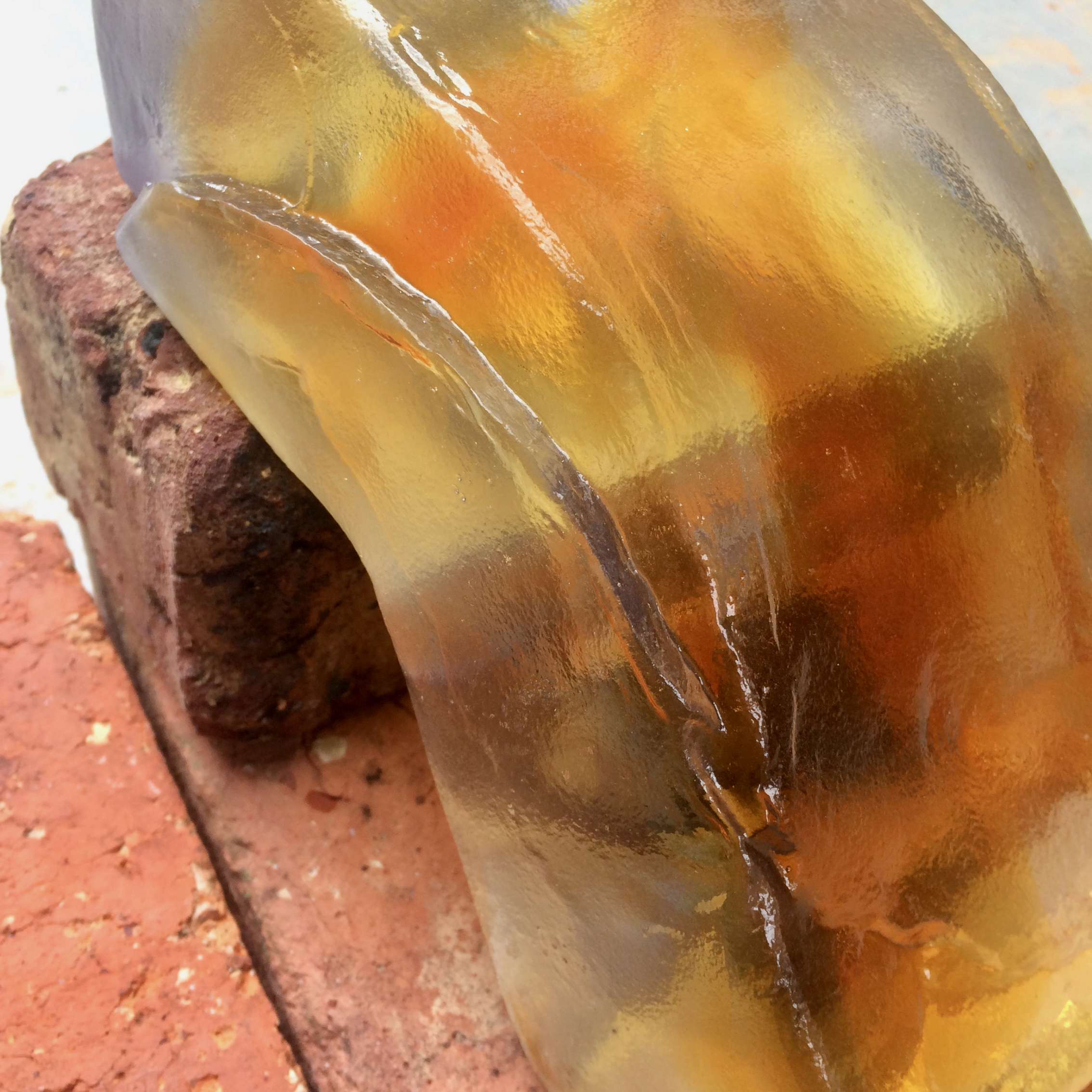 Handmade Glass Brick (yellow)